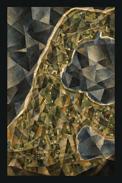 Eastward Ho!, Massachusetts, USA, drawn in the Gilt style from its OpenStreetMap survey: 17 holes, each numbered at its tee with its measured yards beside it.